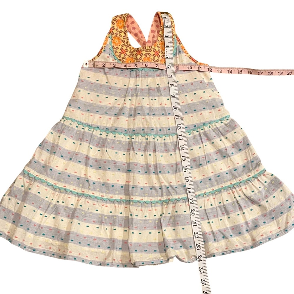 MATILDA JANE Happy & Free Dotted Sky Dress SZ 6 Blue Stripe Swiss Dot Artsy Boho - Picture 11 of 11
